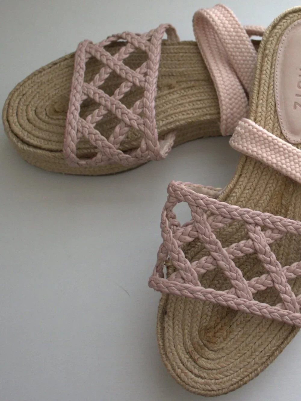SCHUTZ Pink Braided Lace-Up Espadrille Flatform Sandals Size 8B